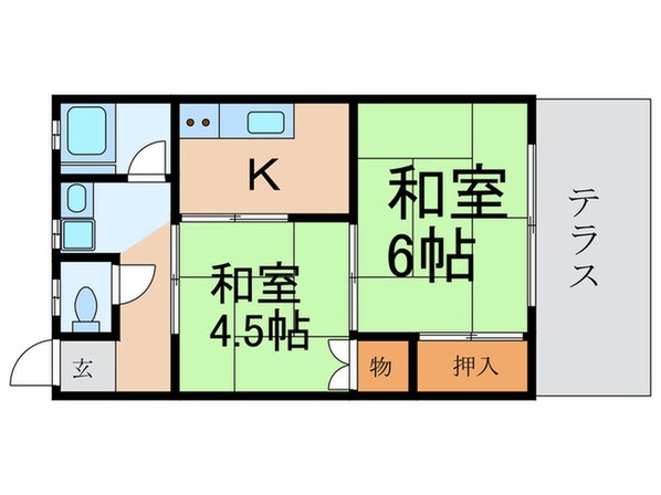 かたばみ苑第一棟の物件間取画像